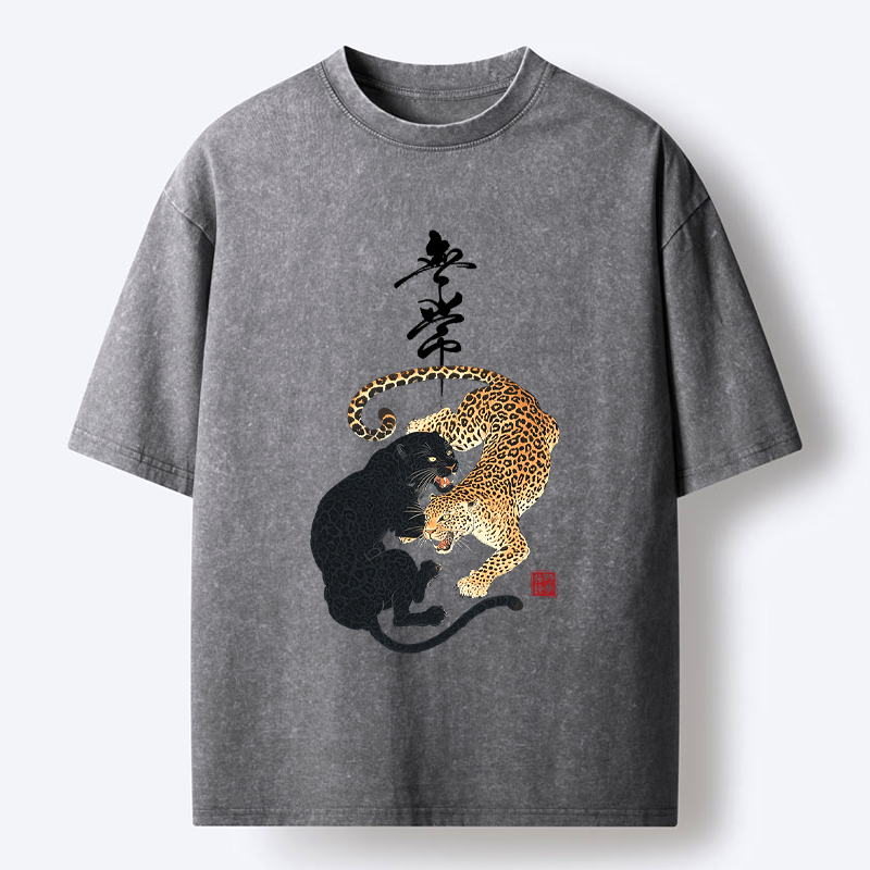 Leopard Print Washed T-Shirt