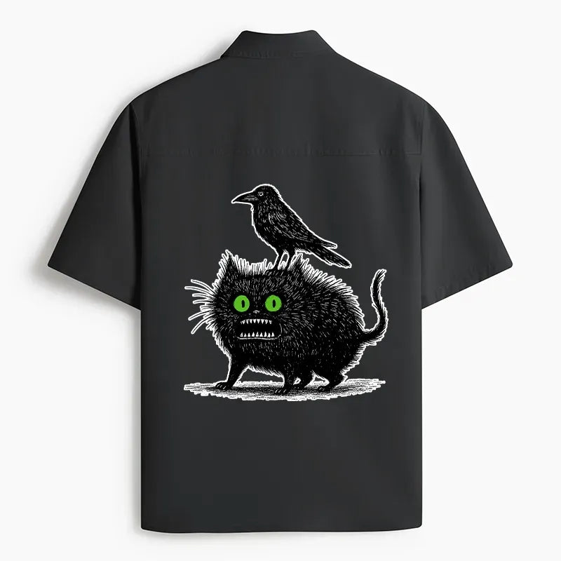 Crow and black cat vintage shirt