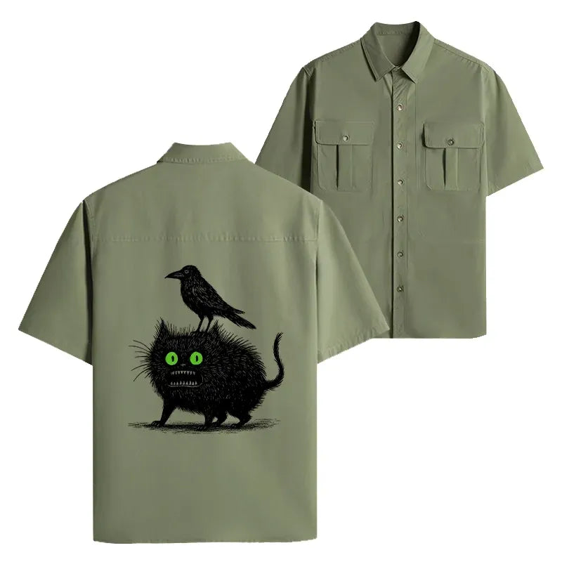 Crow and black cat vintage shirt