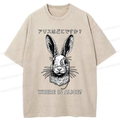 Funny Rabbit Washed T-Shirt Daily Wear