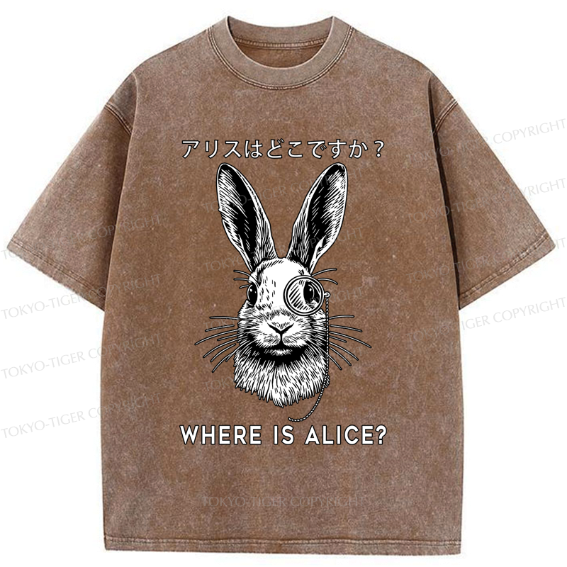 Funny Rabbit Washed T-Shirt Daily Wear