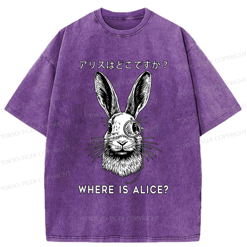 Funny Rabbit Washed T-Shirt Daily Wear