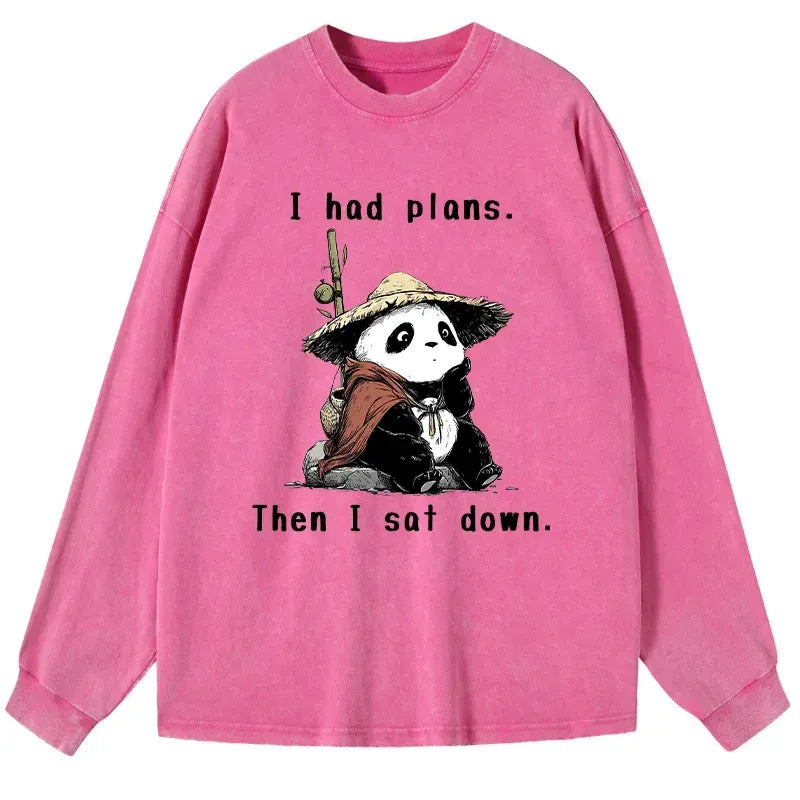 Japanese Panda Washed Long Sleeve Tee
