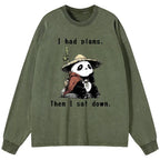 Japanese Panda Washed Long Sleeve Tee