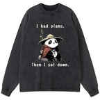 Kyoto-Lion The Maybe Later Panda Washed Long Sleeve T-Shirt