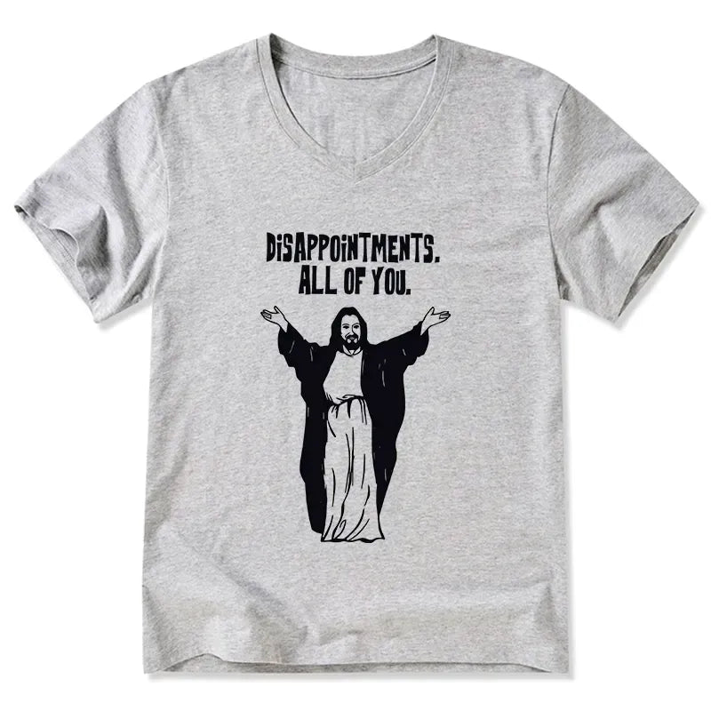 Japanese Vintage V-Neck T-Shirt for Summer