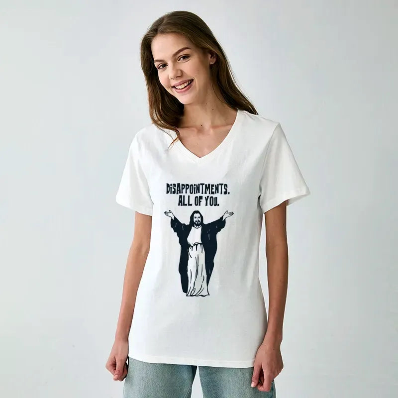 Kyoto-Lion God Gives Disappointment V-Neck Classic T-Shirt