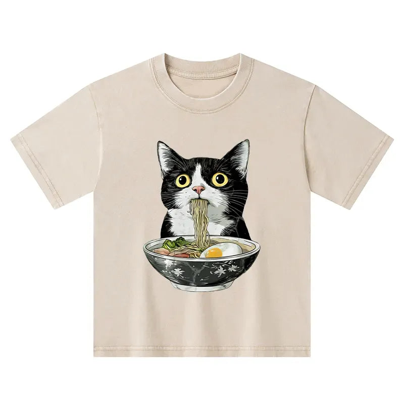 Washed Japanese Streetwear Kids Top