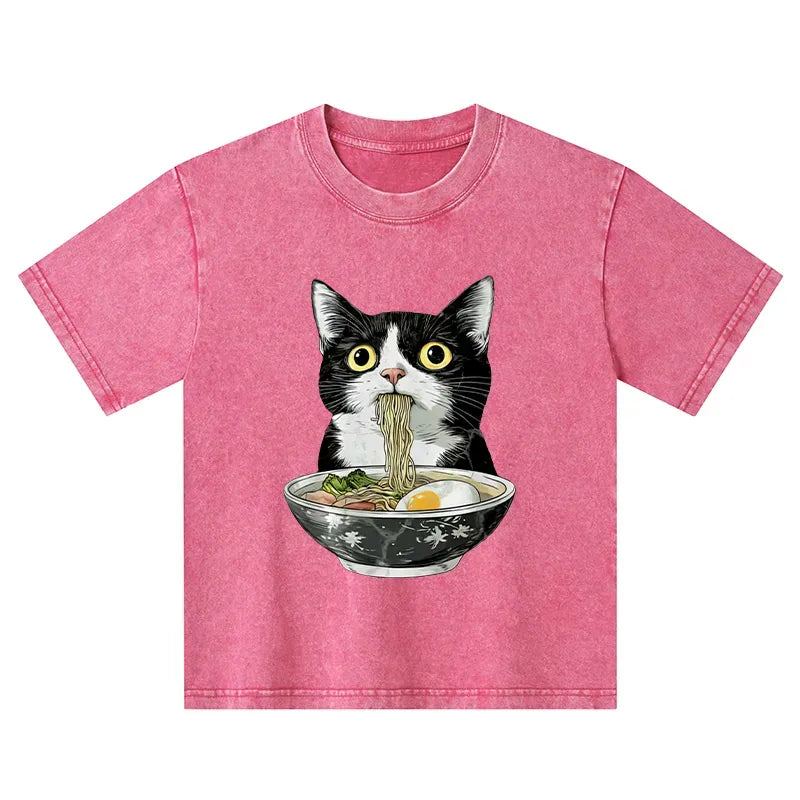 Washed Japanese Streetwear Kids Top