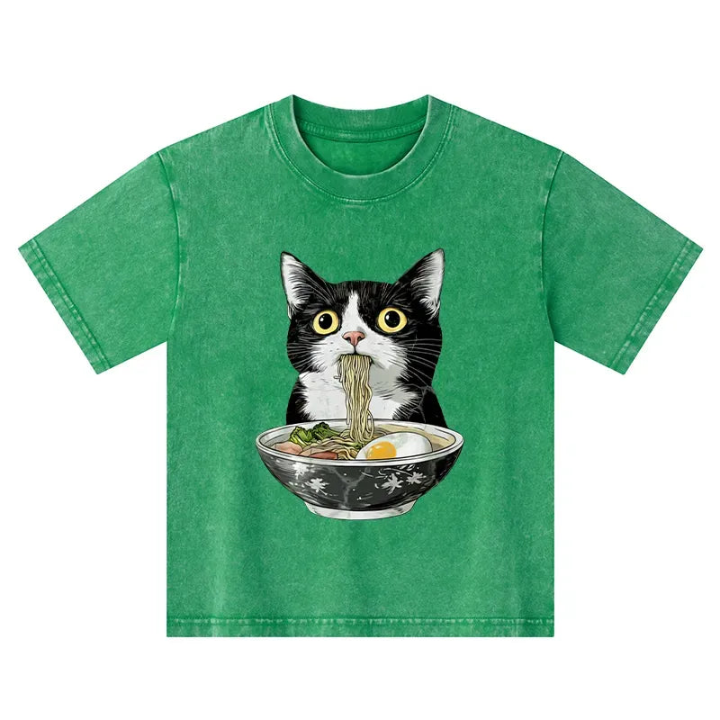Washed Japanese Streetwear Kids Top