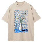 japanese vintage washed t-shirt for daily wear