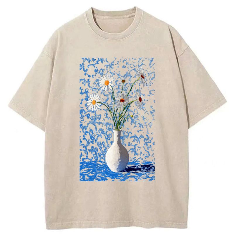 japanese vintage washed t-shirt for daily wear