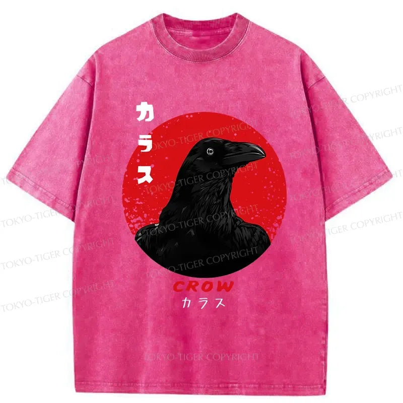 Japanese Crow T-Shirt for Streetwear