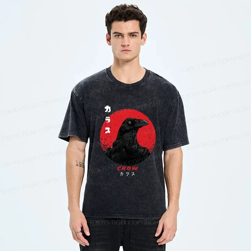 Mysterious Washed Crow T-Shirt