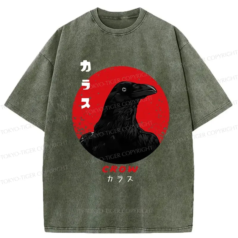 Mysterious Washed Crow T-Shirt