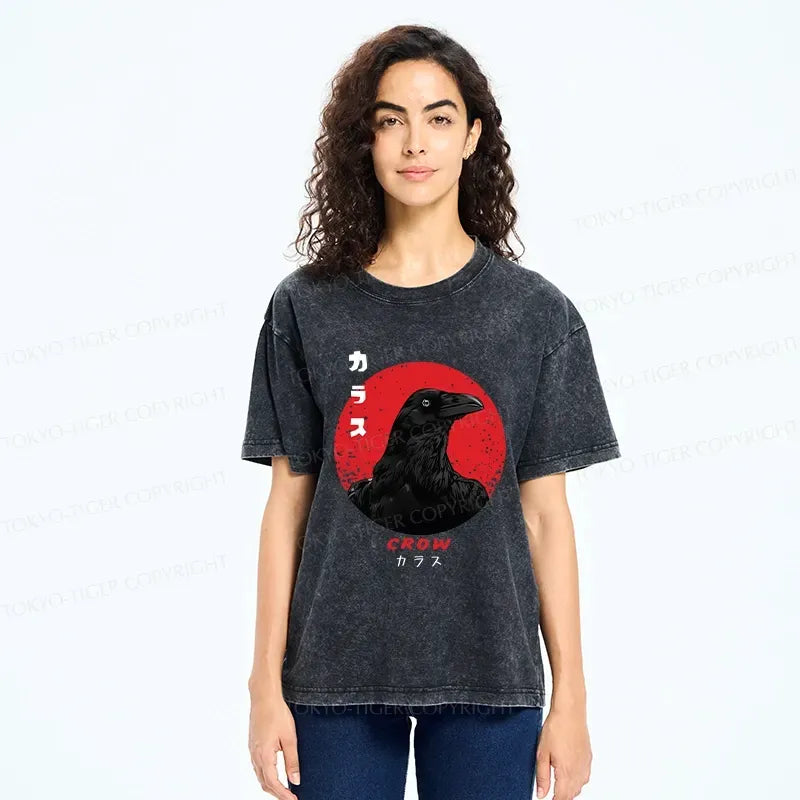 Kyoto-Lion Mysterious Crow Washed T-Shirt