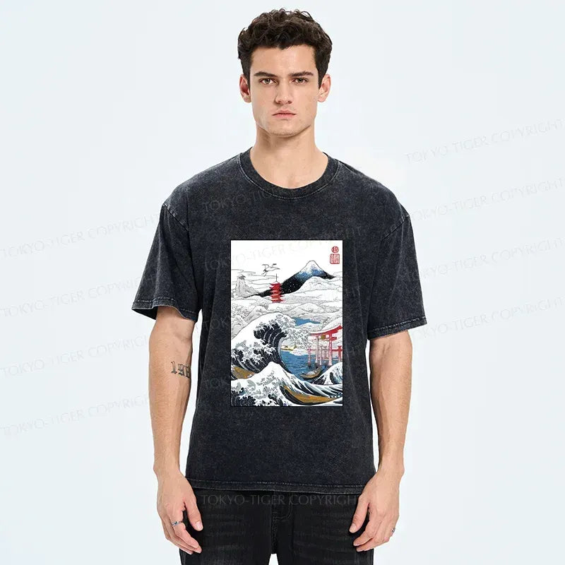 snowy japan t-shirt best seller