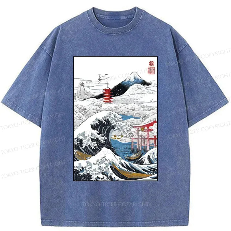washed japanese t-shirt for streetwear