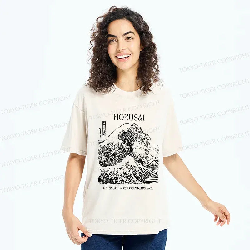 washed japanese ukiyo-e t-shirt best seller