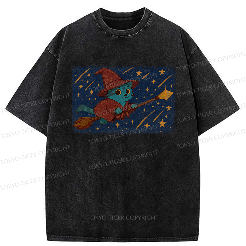 Magical cat shirt for streetwear
