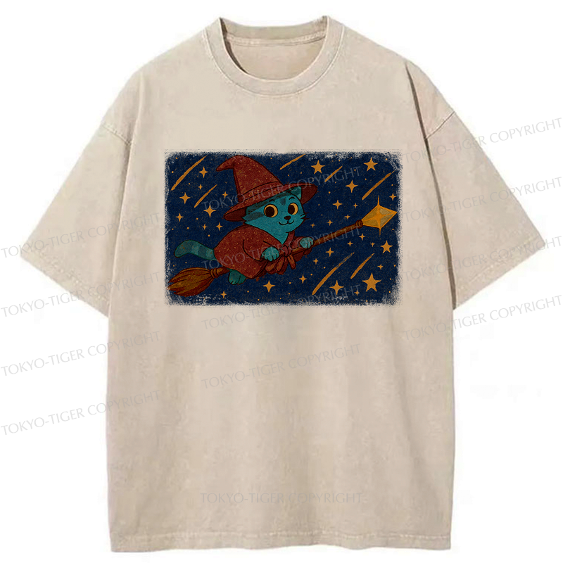 Kyoto-Lion The Magical Cat Washed T-Shirt