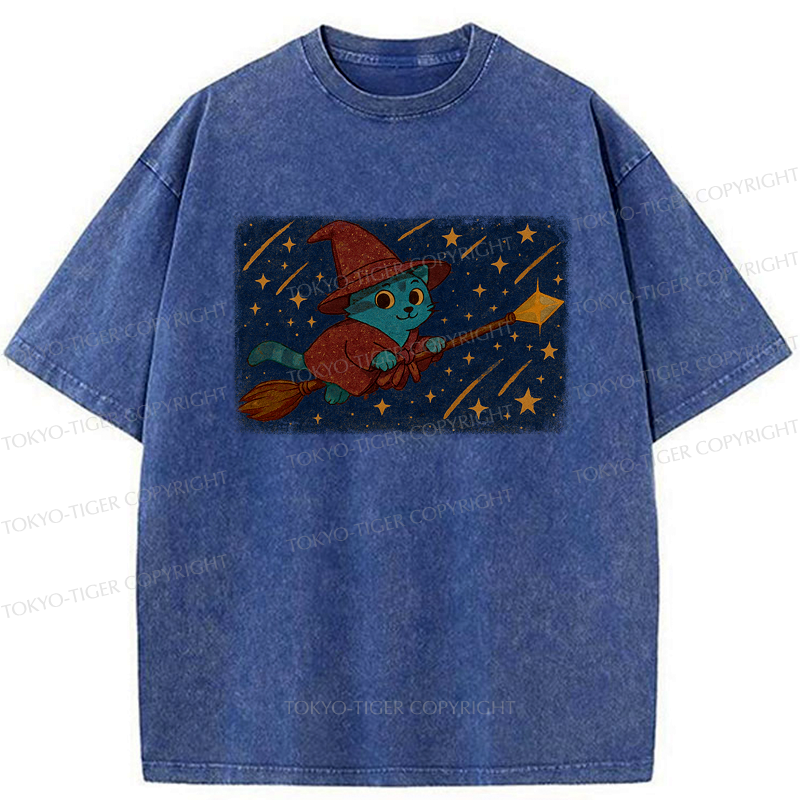 Kyoto-Lion The Magical Cat Washed T-Shirt