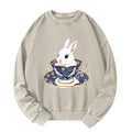 Kyoto-Lion Cute Rabbit Tea Set Washed Sweatshirt
