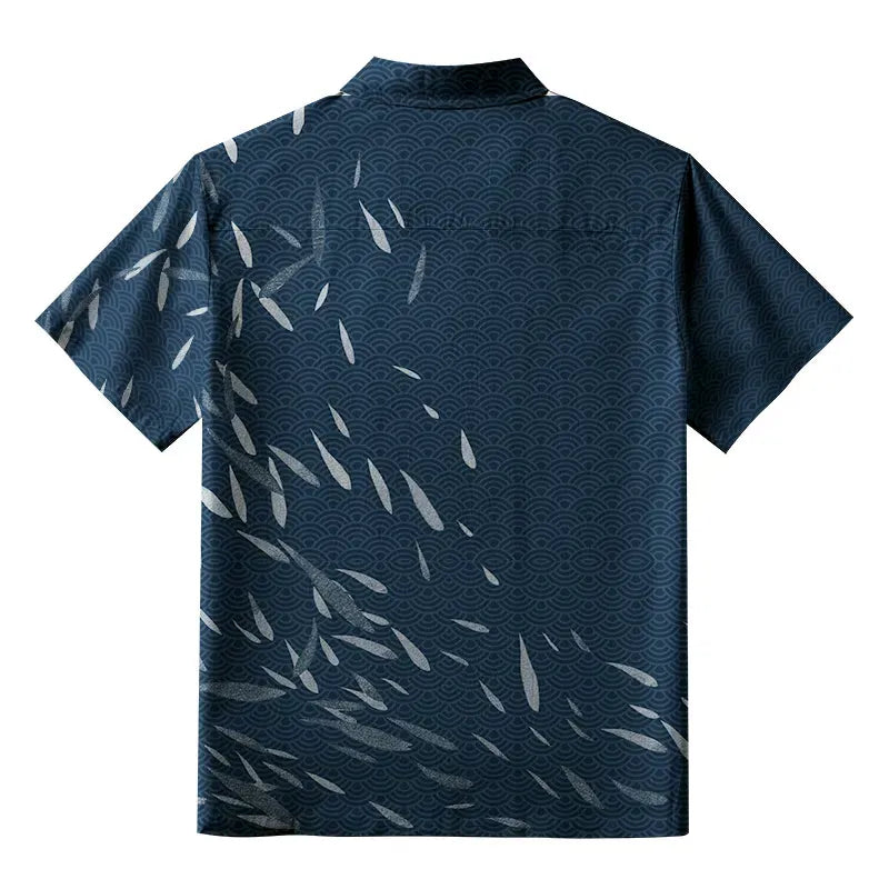 Japanese Button-up Shirt for Summer