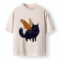 Japanese black cat art t-shirt