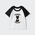 Kyoto-Lion Funny Cute Black Cat And Coffee Meme Kids Raglan T-shirt