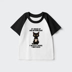 Kyoto-Lion Funny Cute Black Cat And Coffee Meme Kids Raglan T-shirt