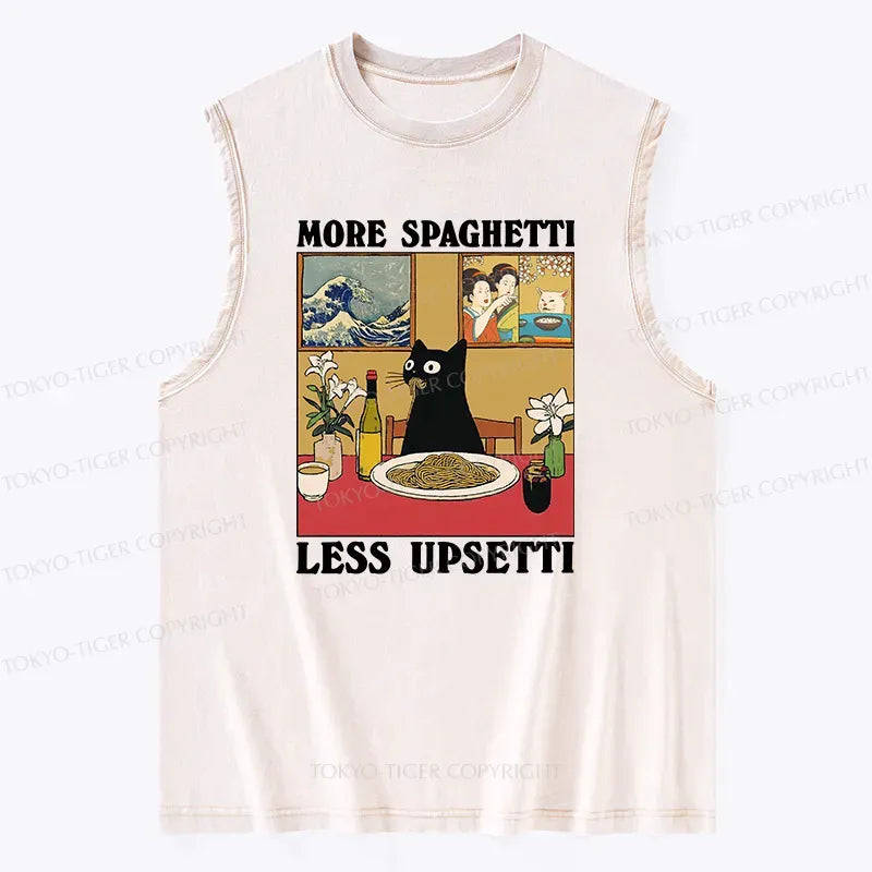 Japanese Cat Washed Tank Top