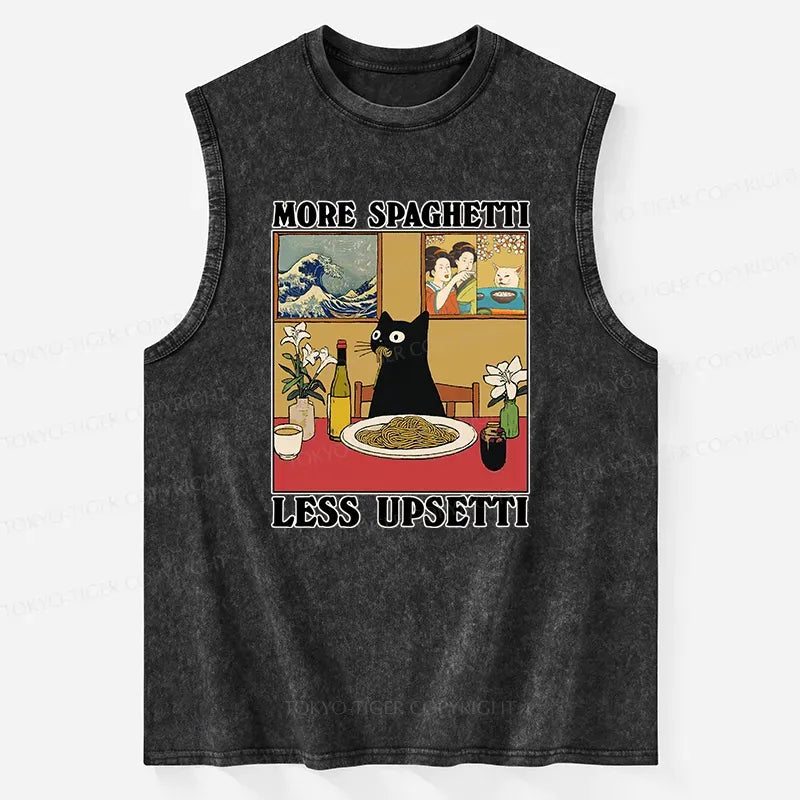 Japanese Cat Washed Tank Top