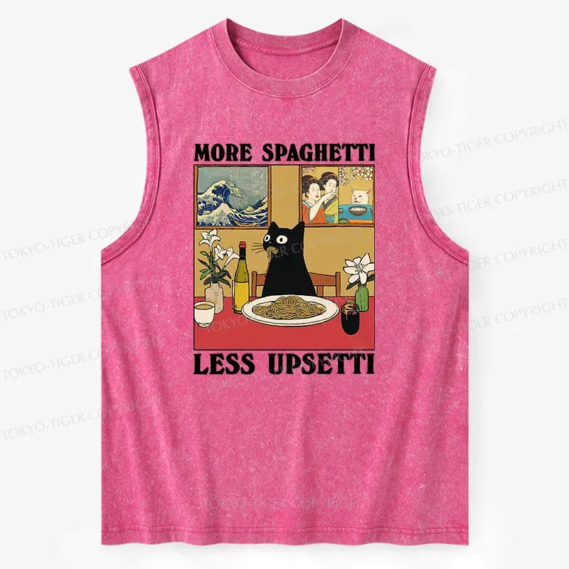 Funny Cat Eating Pasta Tank Top