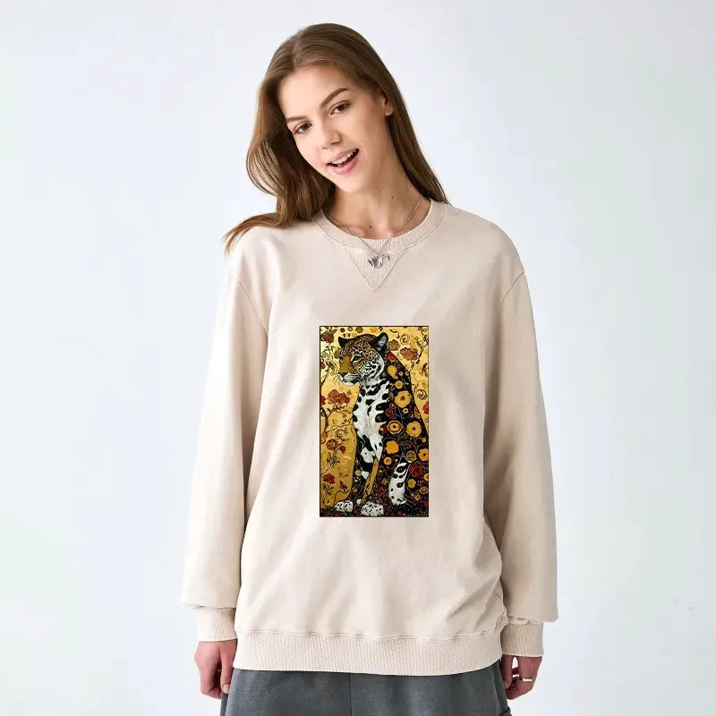 japanese leopard sweatshirt for daily wear