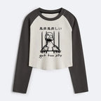 Kyoto-Lion Got Too Silly Goose Women's Crop Raglan T-Shirt