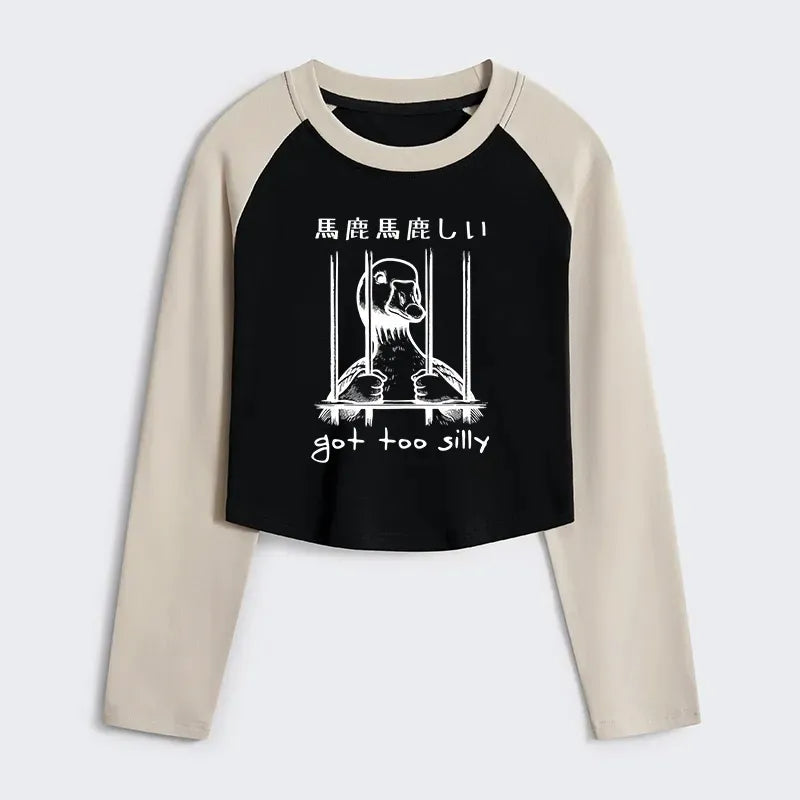 Kyoto-Lion Crop Raglan for Daily Wear