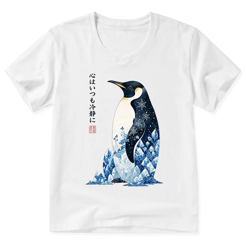 Kyoto-Lion Keep Calm Penguin V-Neck Classic T-Shirt