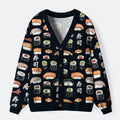 Kyoto-Lion Delicious Sushi Ugly Cardigan Sweater