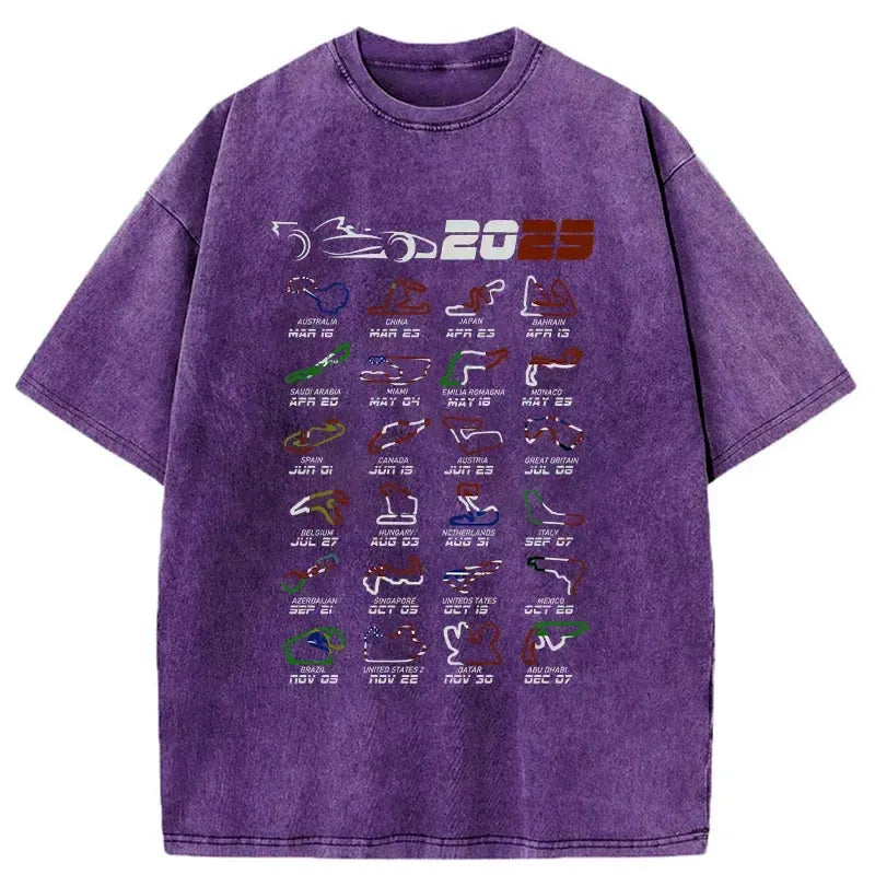 Kyoto-Lion The 2025 Racing Map Washed T-Shirt