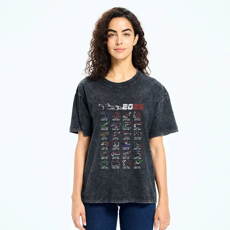Kyoto-Lion The 2025 Racing Map Washed T-Shirt