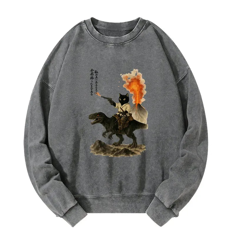 Lucky Cat Dinosaur Sweatshirt Gift Idea