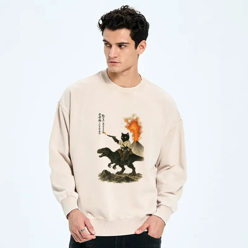 Lucky Cat Dinosaur Sweatshirt Gift Idea