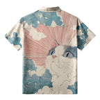Japanese Cat Hawaiian Shirt for Summer