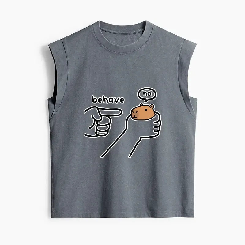 Funny Washed Tank Top for Summer