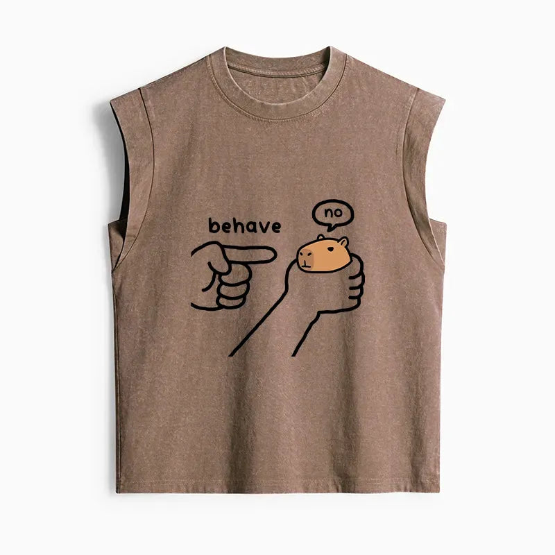 Funny Washed Tank Top for Summer