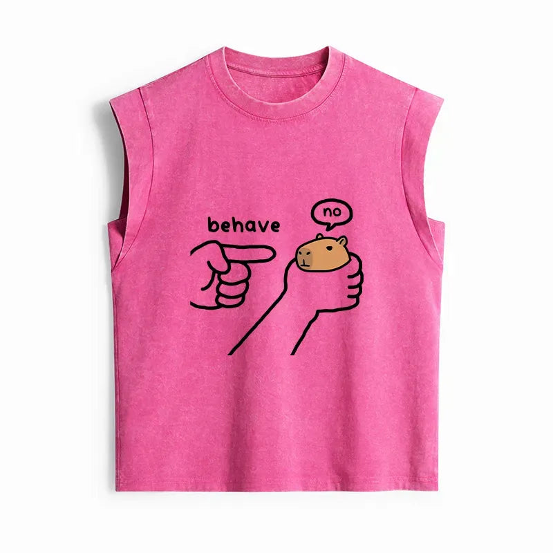 Funny Washed Tank Top for Summer