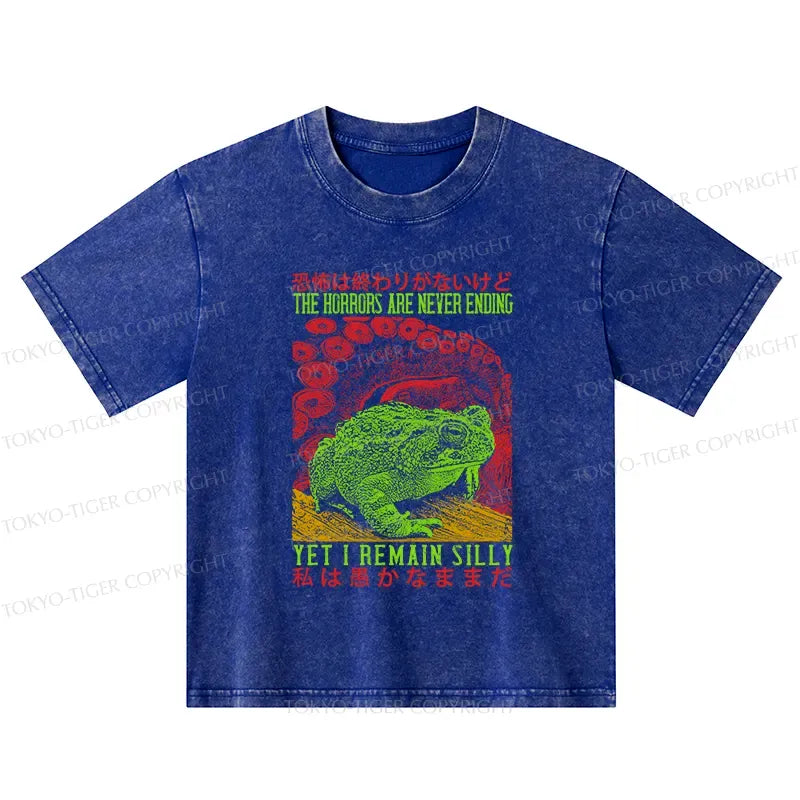 Kyoto-Lion The Horrors Are Never Ending Japan Kids Washed T-Shirt