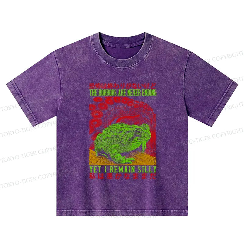 Kyoto-Lion The Horrors Are Never Ending Japan Kids Washed T-Shirt