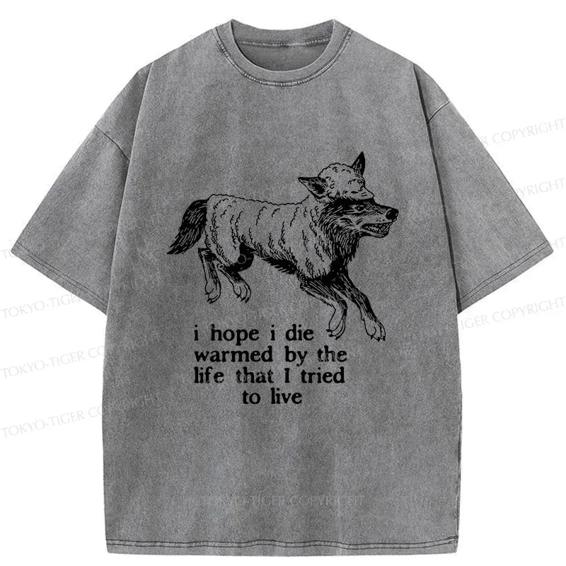 Kyoto-Lion A Wolf In Sheep's Clothing Funny Washed T-Shirt